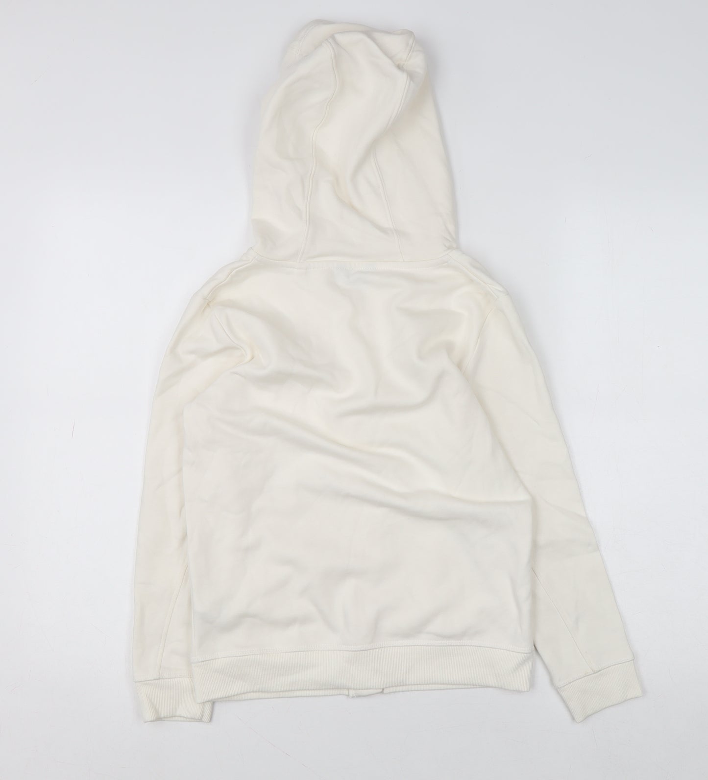 NEXT Girls Ivory Full Zip Hoodie 9 Years Cotton Blend Casual Sweatshirt