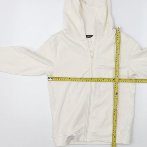 NEXT Girls Ivory Full Zip Hoodie 9 Years Cotton Blend Casual Sweatshirt