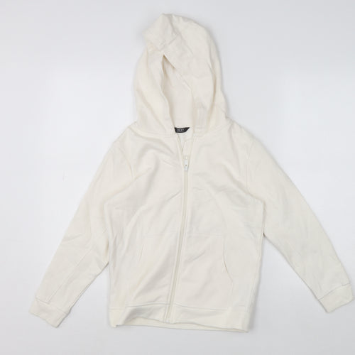 NEXT Girls Ivory Full Zip Hoodie 9 Years Cotton Blend Casual Sweatshirt
