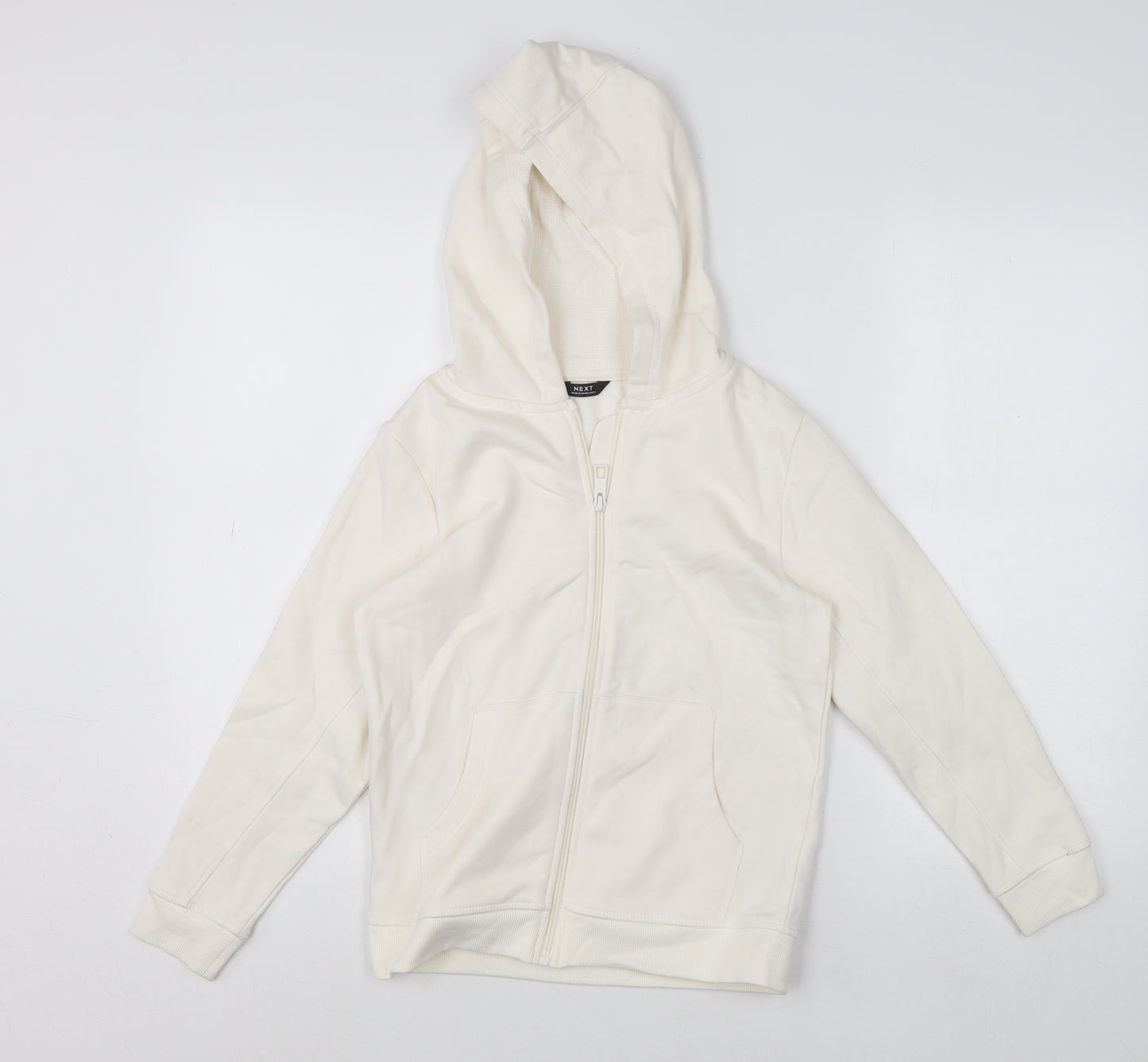 NEXT Girls Ivory Full Zip Hoodie 9 Years Cotton Blend Casual Sweatshirt