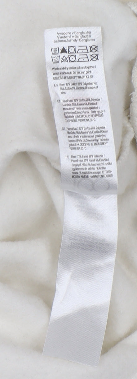 Disney Women Ivory Sweatshirt L Mickey Minnie Tinkerbell Pullover