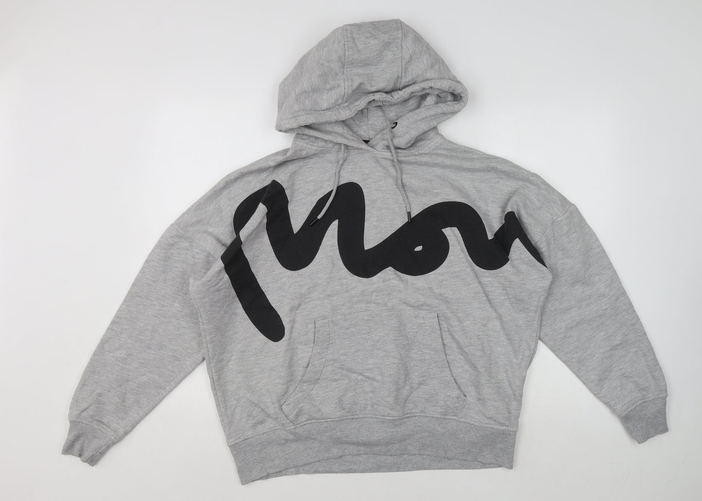 Money Women's Grey Graphic Hooded Pullover Hoodie Size 12