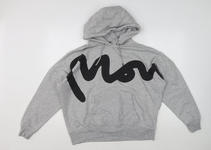 Money Women's Grey Graphic Hooded Pullover Hoodie Size 12