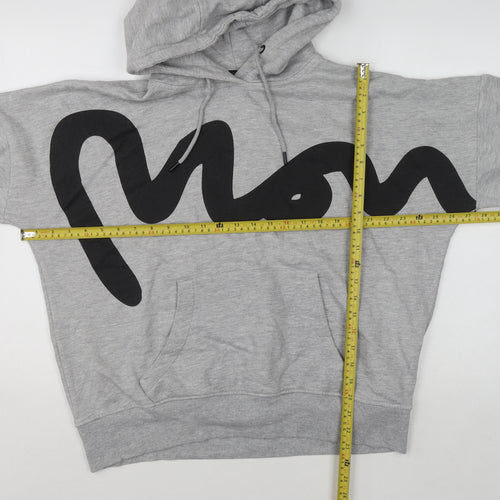 Money Women's Grey Graphic Hooded Pullover Hoodie Size 12
