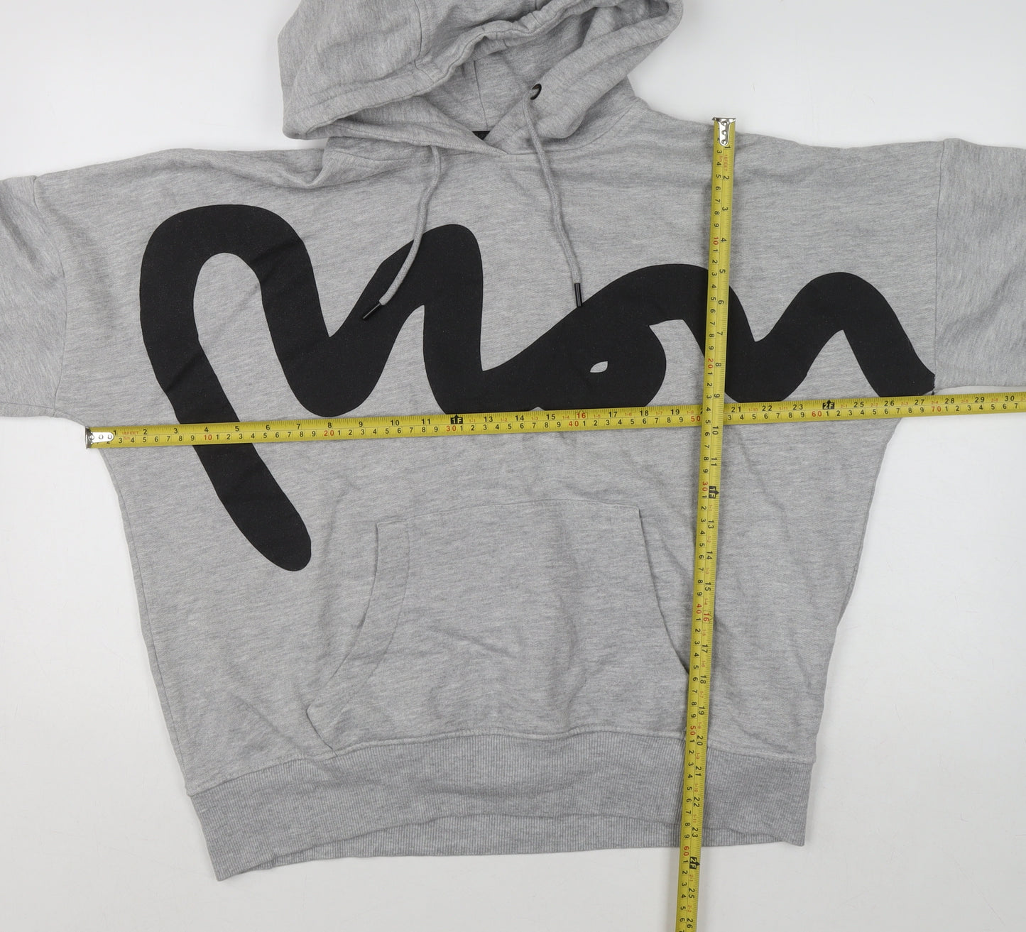 Money Women's Grey Graphic Hooded Pullover Hoodie Size 12