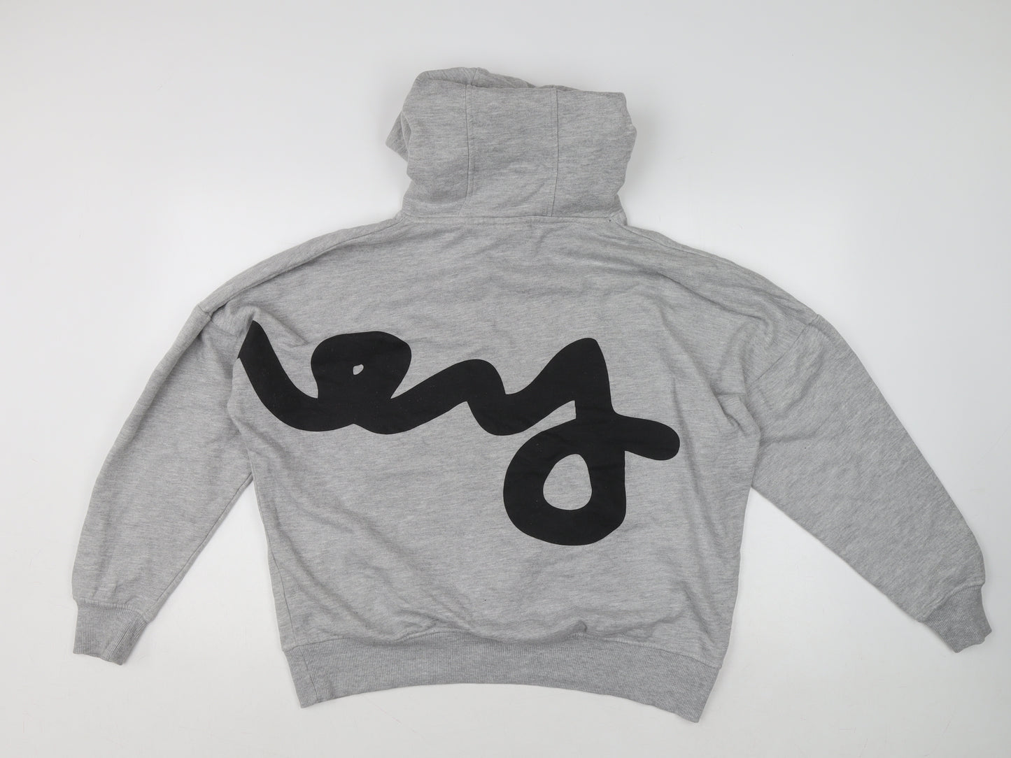 Money Women's Grey Graphic Hooded Pullover Hoodie Size 12