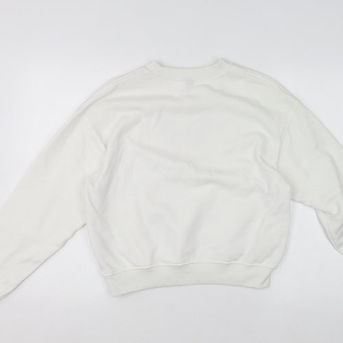 H&M Divided Womens White Butterfly Graphic Sweatshirt Size 8