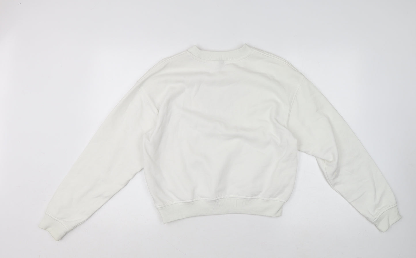 H&M Divided Womens White Butterfly Graphic Sweatshirt Size 8