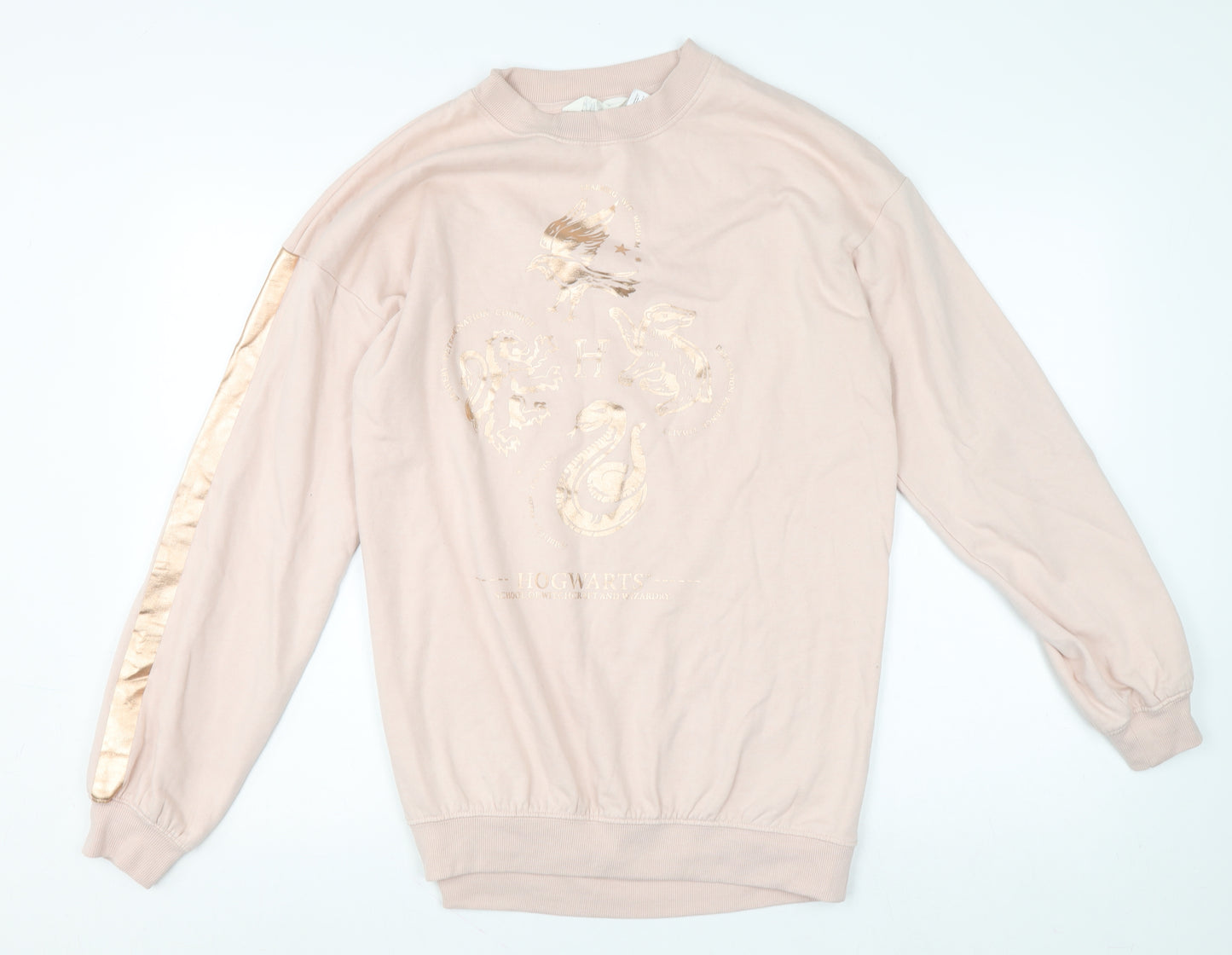 H&M Teens Pink Hogwarts Sweatshirt 14Y+ Cotton Blend