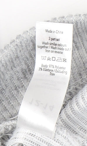 George Women Grey Reindeer Hooded Pyjama Top Size 12-14 Winter Knit