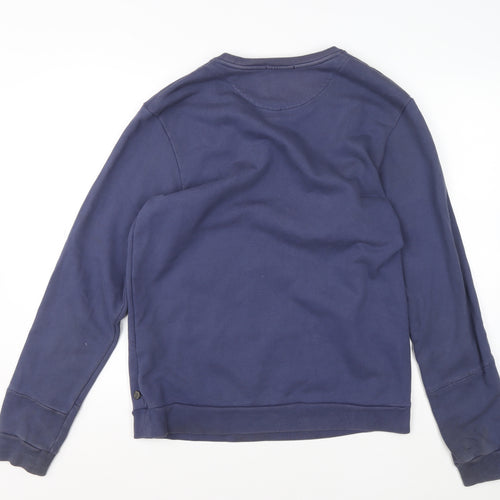 Scotch & Soda Men Blue XL Crew Neck Graphic Sweatshirt Classic Style