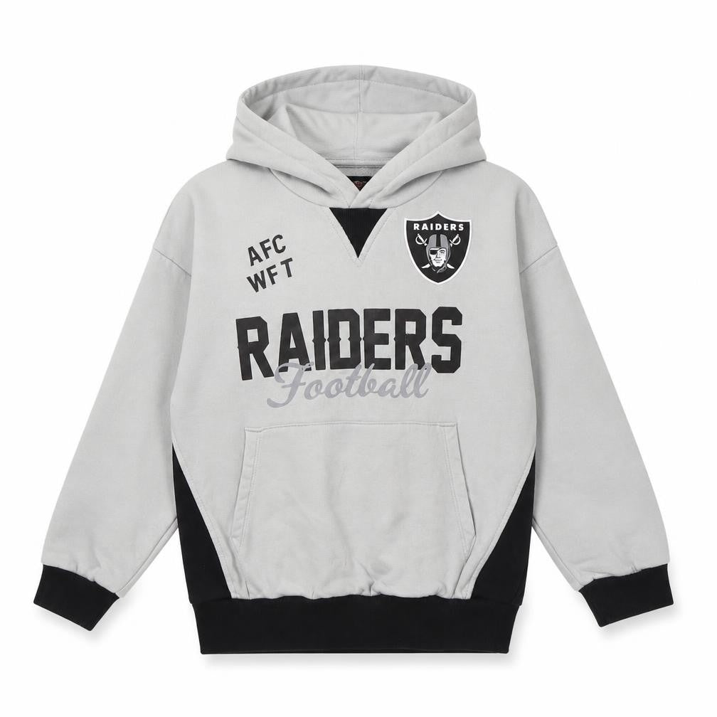 Front view of Marks & Spencer boys’ grey raiders pullover hoodie 7-8 years cotton blend