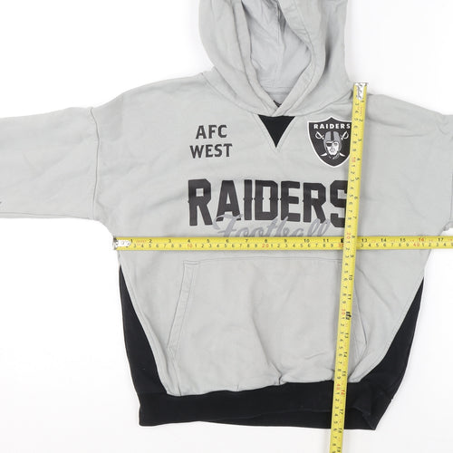 Marks and Spencer Boys Grey Raiders Pullover Hoodie 7-8 Years Cotton Blend