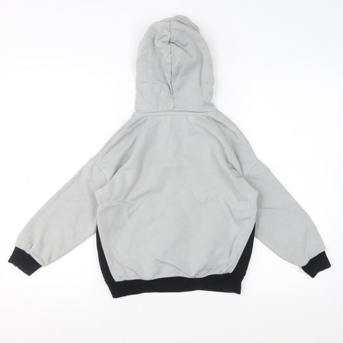 Marks and Spencer Boys Grey Raiders Pullover Hoodie 7-8 Years Cotton Blend