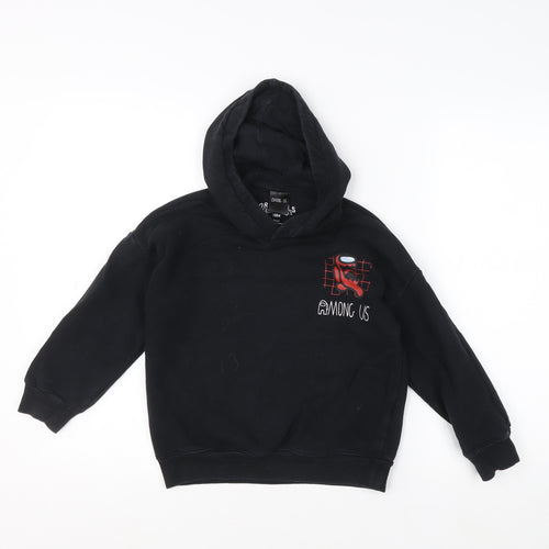 Marks and Spencer Boys Black Among Us Pullover Hoodie 7-8 Years