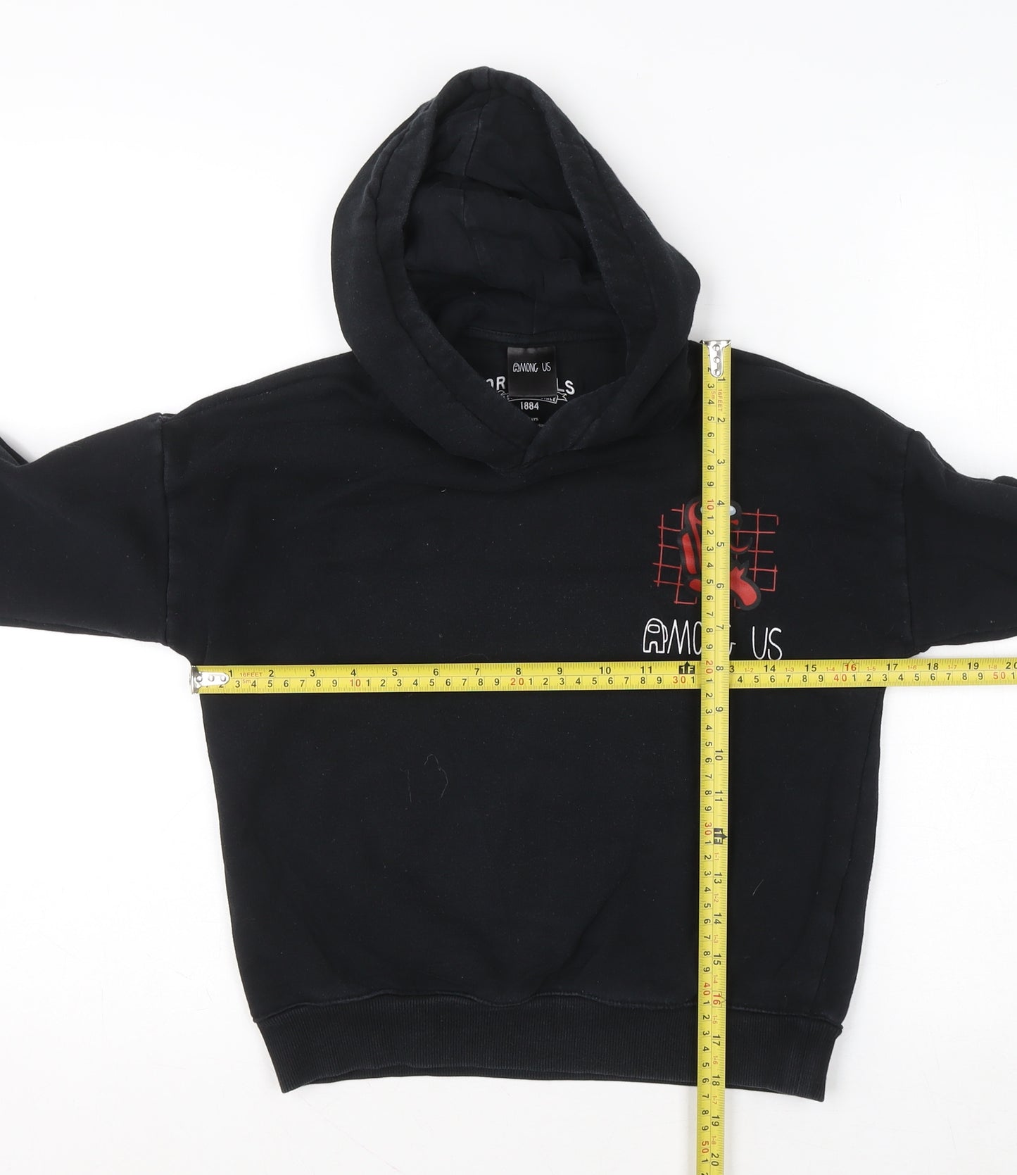 Marks and Spencer Boys Black Among Us Pullover Hoodie 7-8 Years