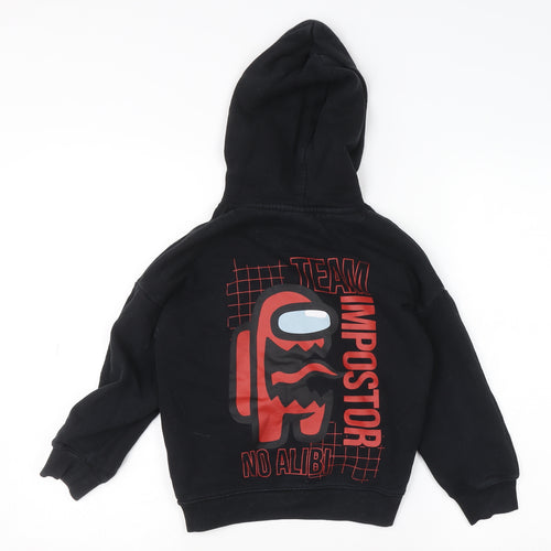 Marks and Spencer Boys Black Among Us Pullover Hoodie 7-8 Years