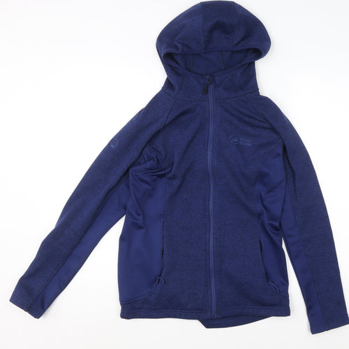 North Ridge Womens Blue Size 12 Hooded Fleece Windbreaker Jacket