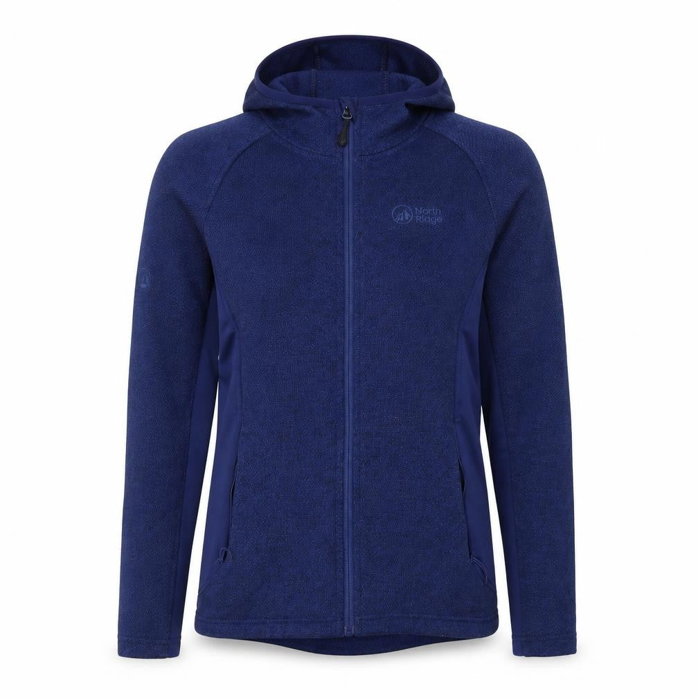 North Ridge Womens Blue Size 12 Hooded Fleece Windbreaker Jacket