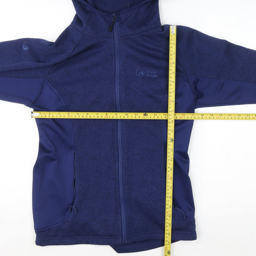 North Ridge Womens Blue Size 12 Hooded Fleece Windbreaker Jacket