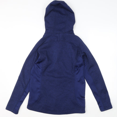 North Ridge Womens Blue Size 12 Hooded Fleece Windbreaker Jacket