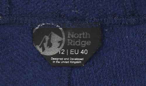North Ridge Womens Blue Size 12 Hooded Fleece Windbreaker Jacket