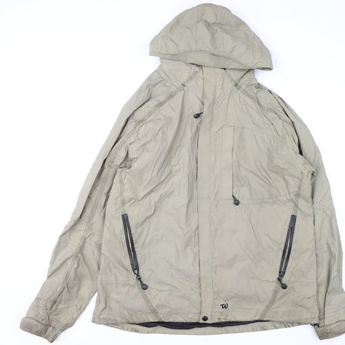 Wäfo Men's Beige Waterproof Hiking Parka Jacket 2XL Hooded Windproof