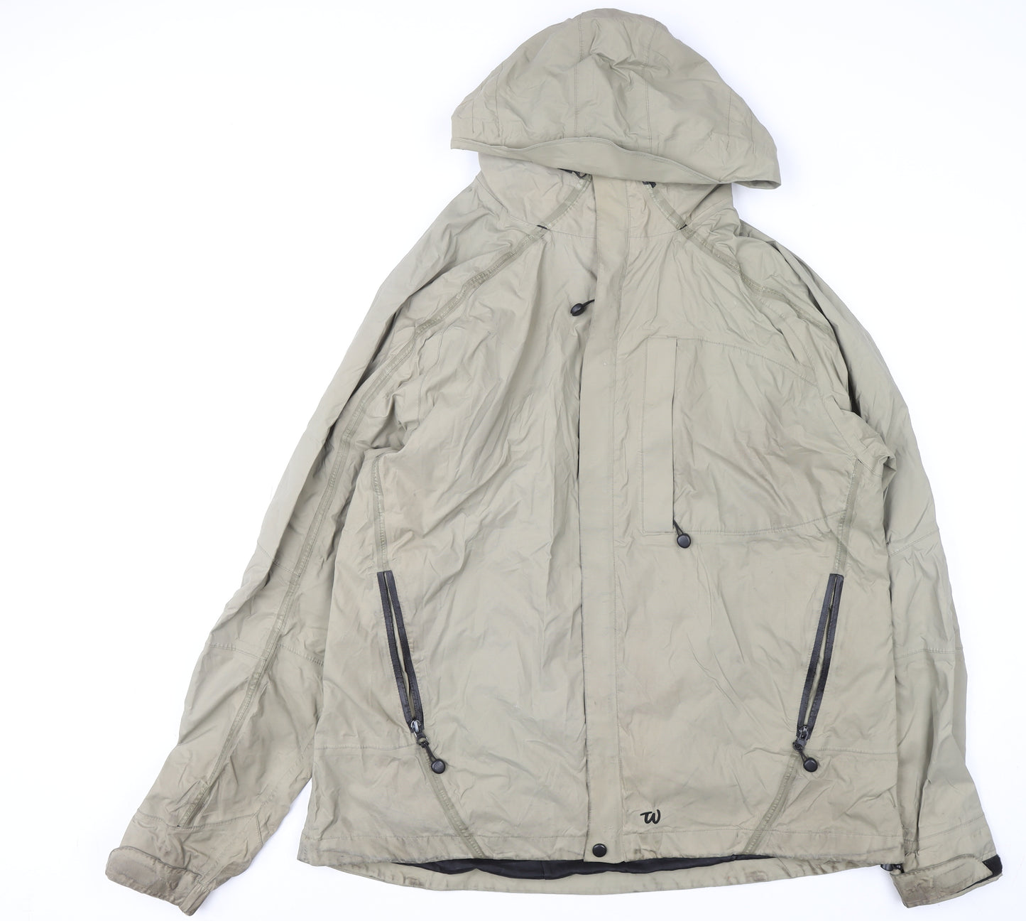 Wäfo Men's Beige Waterproof Hiking Parka Jacket 2XL Hooded Windproof