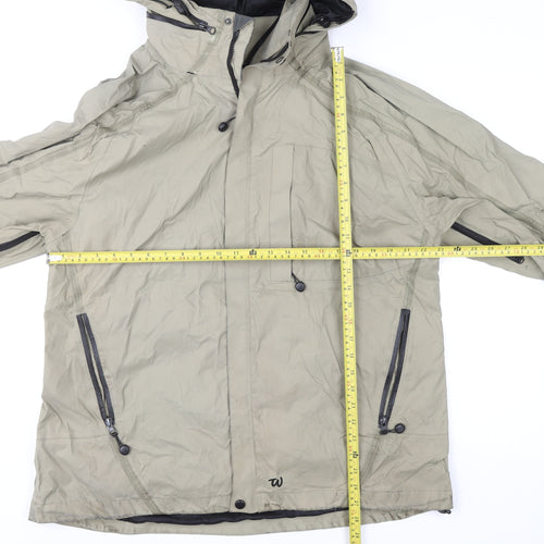Wäfo Men's Beige Waterproof Hiking Parka Jacket 2XL Hooded Windproof
