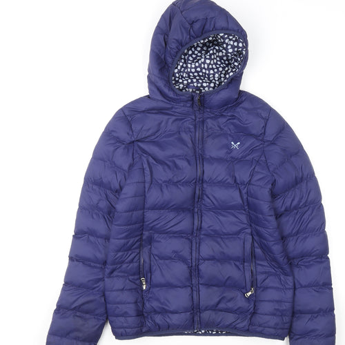 Crew Clothing Women Blue Size 10 Hooded Puffer Jacket
