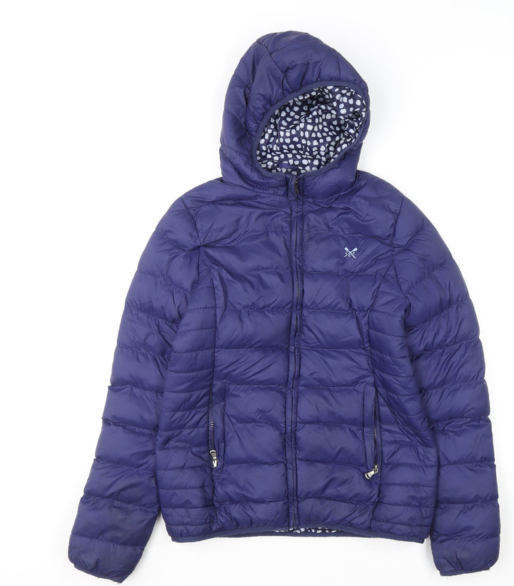 Crew Clothing Women Blue Size 10 Hooded Puffer Jacket