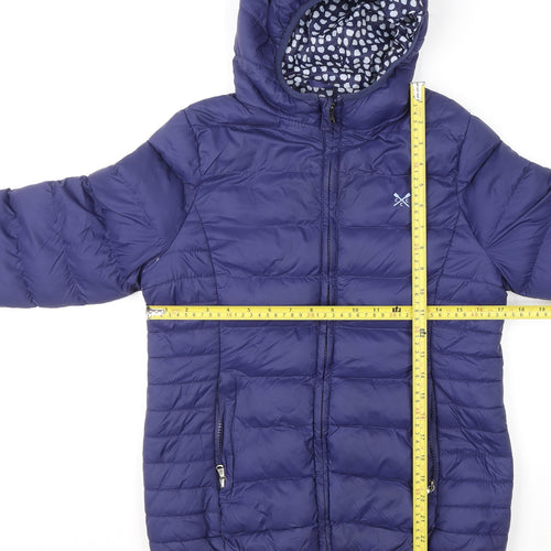 Crew Clothing Women Blue Size 10 Hooded Puffer Jacket