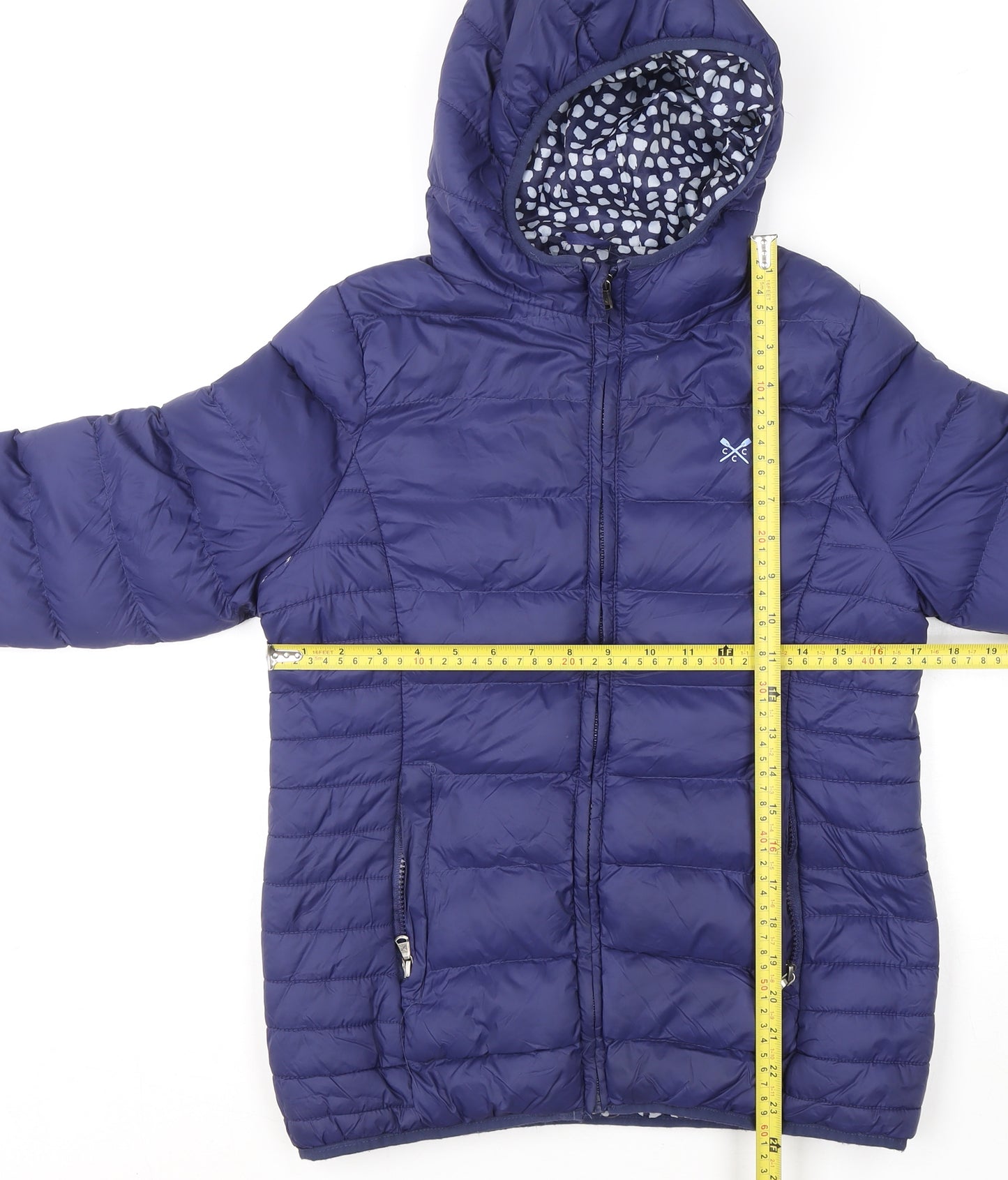 Crew Clothing Women Blue Size 10 Hooded Puffer Jacket