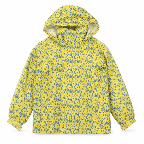 Regatta Girls Yellow Floral Waterproof Hooded Rain Coat 7-8 Years