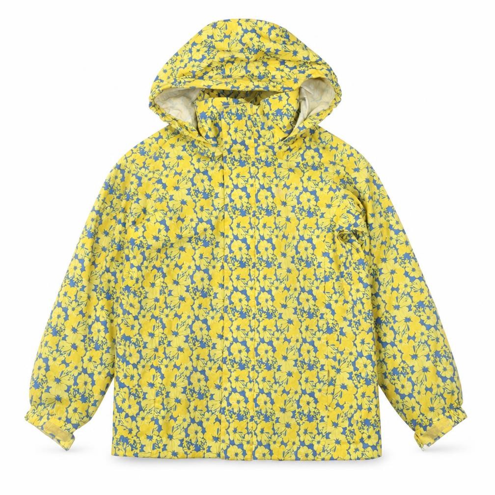 Regatta Girls Yellow Floral Waterproof Hooded Rain Coat 7-8 Years