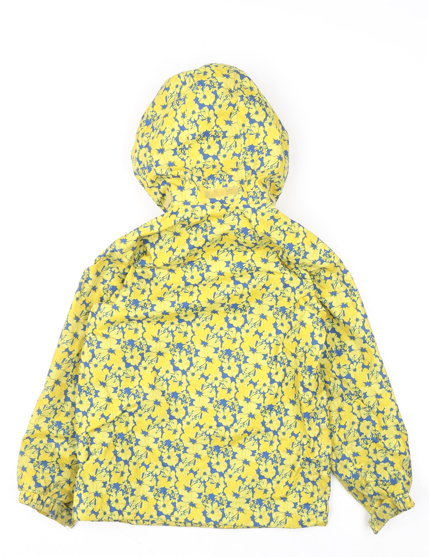 Regatta Girls Yellow Floral Waterproof Hooded Rain Coat 7-8 Years