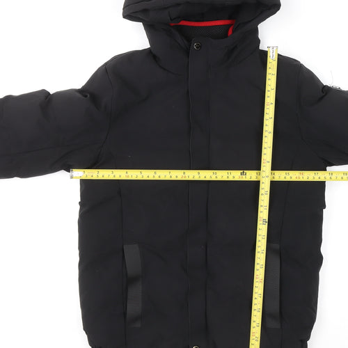 Trespass Boys Black Waterproof Hooded Puffer Jacket 9-10 Years