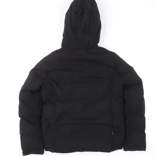 Trespass Boys Black Waterproof Hooded Puffer Jacket 9-10 Years