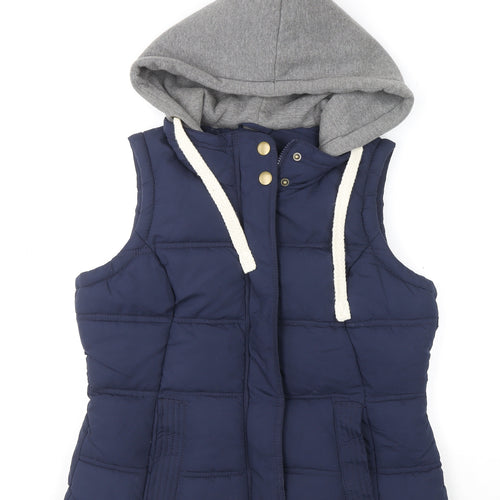 George Women’s Blue Puffer Hooded Waistcoat Size 14