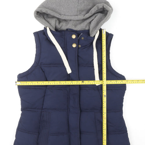 George Women’s Blue Puffer Hooded Waistcoat Size 14