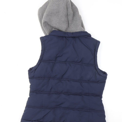 George Women’s Blue Puffer Hooded Waistcoat Size 14