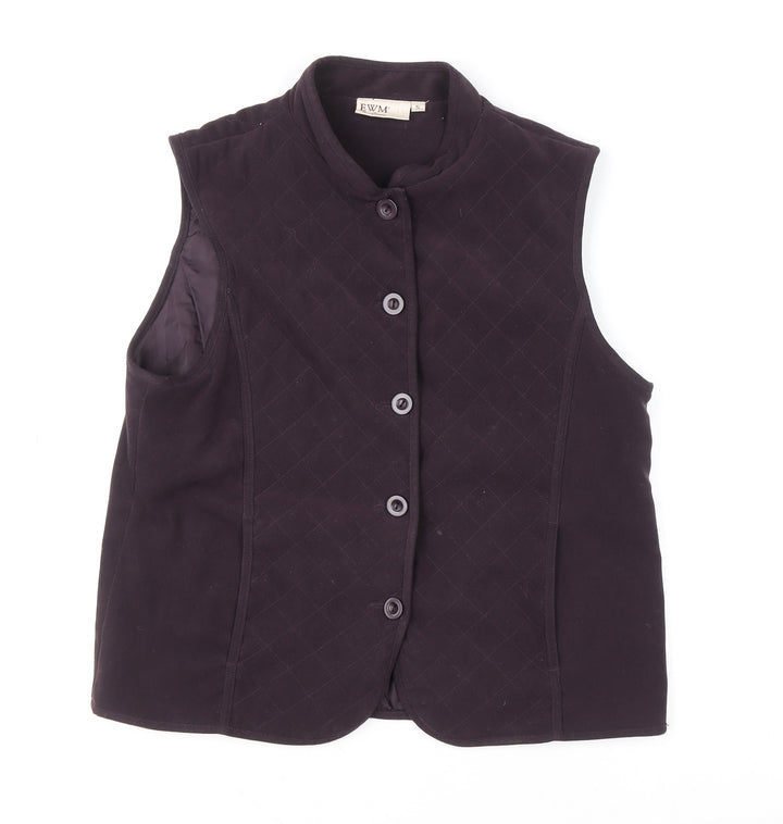 EWM Women Black Quilted Sleeveless Waistcoat S Classic Polyester