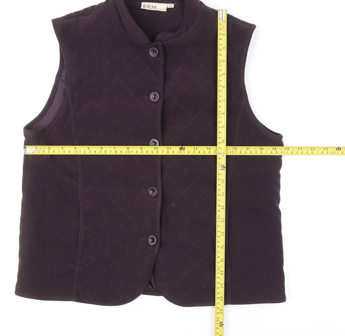 EWM Women Black Quilted Sleeveless Waistcoat S Classic Polyester