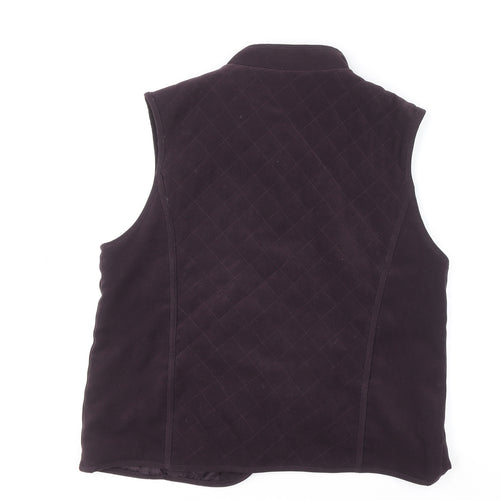 EWM Women Black Quilted Sleeveless Waistcoat S Classic Polyester