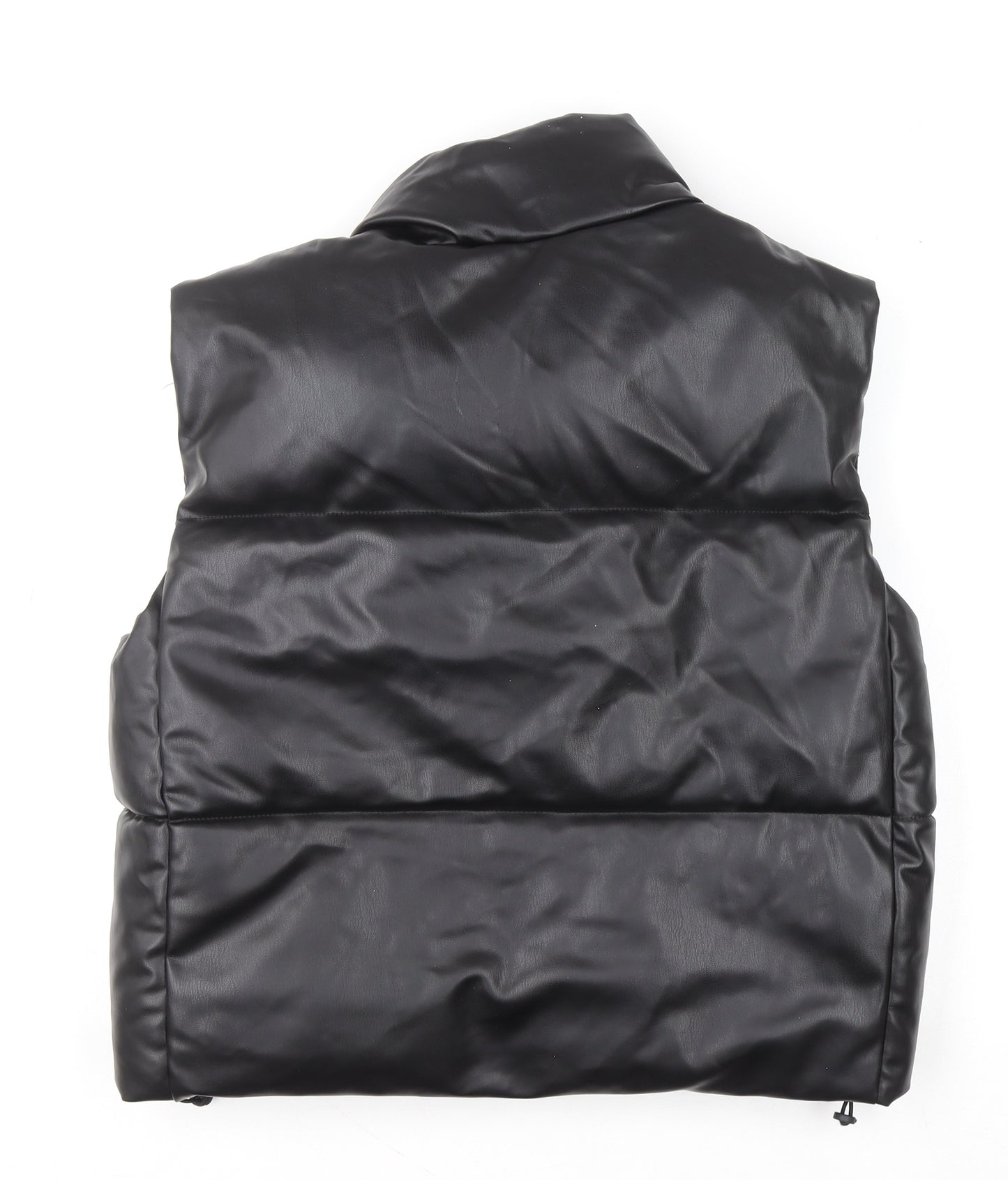 ZARA Women’s Black Faux Leather Puffer Waistcoat L