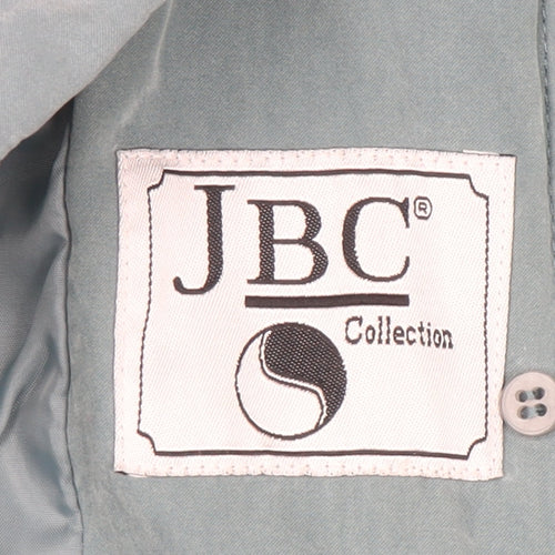 JBC Women Blue Hooded Long Rain Coat Size 12