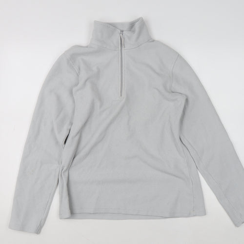 Mountain Warehouse Women Grey 1/2 Zip Fleece Pullover Sweatshirt M