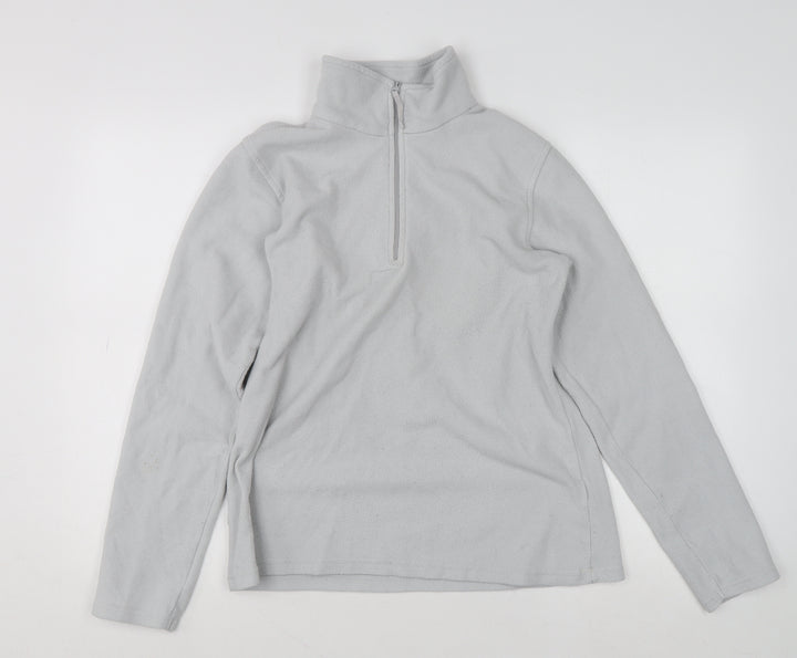 Mountain Warehouse Women Grey 1/2 Zip Fleece Pullover Sweatshirt M