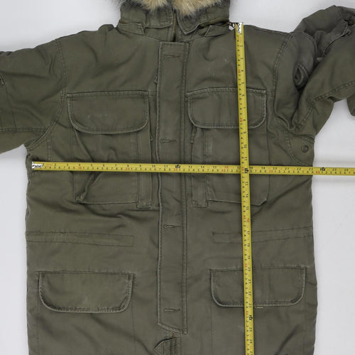 Estwest Women's Green L Parka Coat Faux Fur Hooded Winter Jacket