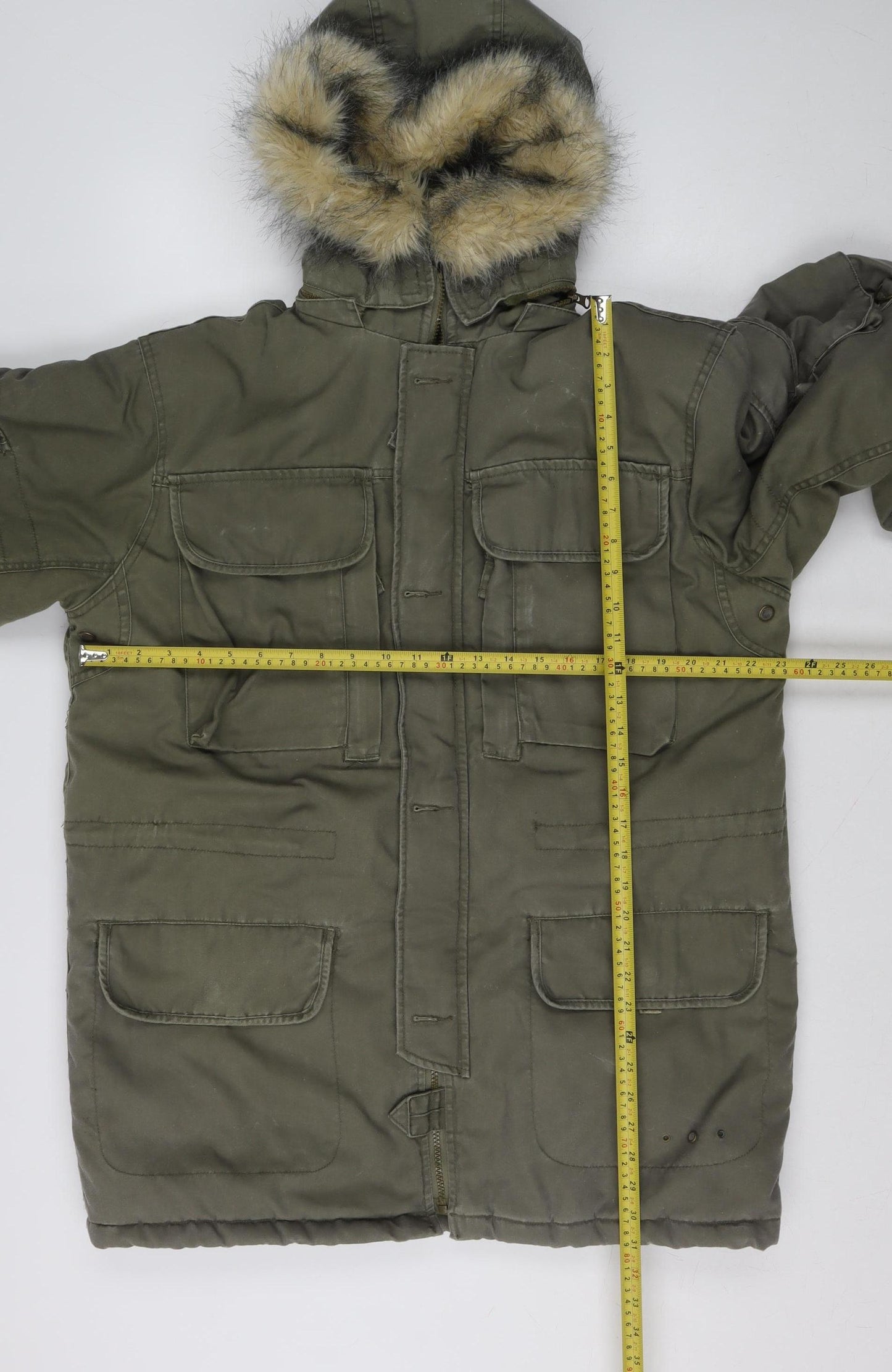 Estwest Women's Green L Parka Coat Faux Fur Hooded Winter Jacket